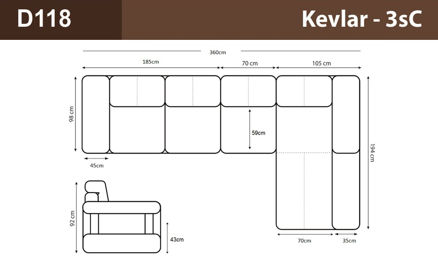 Kevlar-3sC- Leather Sofa Lounge Set